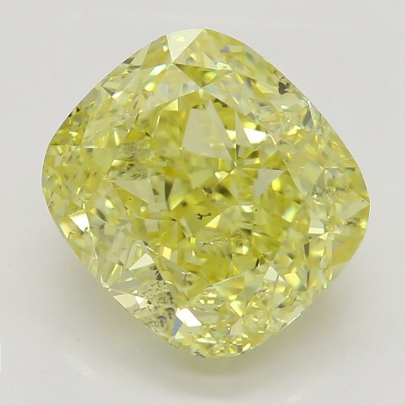 Farebný diamant cushion, fancy intense žltý, GIA 9872070379 Y6