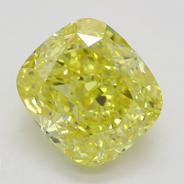 Farebný diamant cushion, fancy vivid žltý, GIA 2872670292 Y7