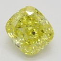 Farebný diamant cushion, fancy vivid žltý, 1,51ct, GIA