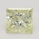 Farebný diamant princess, fancy žltý, 2,4ct, GIA