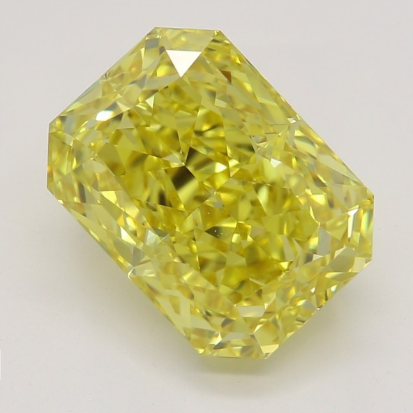 Farebný diamant radiant, fancy vivid žltý, GIA 9871600019 Y7