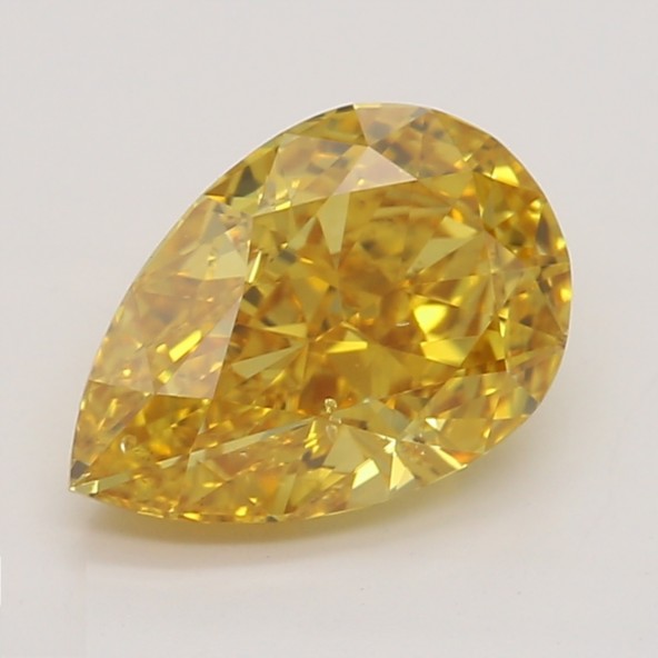 Farebný diamant hruška, fancy vivid žltoorandžový, GIA 2870320162 O7