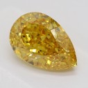 Farebný diamant hruška, fancy vivid žltooranžový, 0,72ct, GIA