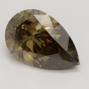 Farebný diamant hruška, fancy dark žltkasto-hnedý, 4,06ct, GIA