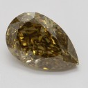 Farebný diamant hruška, fancy dark žltkasto-hnedý, 1,53ct, GIA