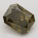 Farebný diamant radiant, fancy dark žltkasto-hnedý, 4,56ct, GIA