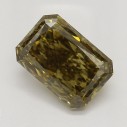 Farebný diamant radiant, fancy dark žltkasto-hnedý, 1,04ct, GIA