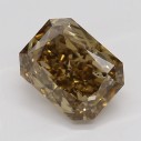 Farebný diamant radiant, fancy dark žltkasto-hnedý, 1,02ct, GIA