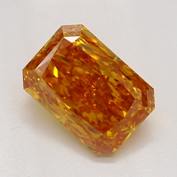 Farebný diamant radiant, fancy vivid žltkasto orandžový, GIA 2861320092 O7