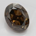 Farebný diamant oval, fancy dark champagne, 3,63ct, GIA