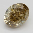 Farebný diamant oval, fancy dark žlto hnedý, 2,01ct, GIA