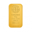 Investičná zlatá tehla 50 g razená Argor Heraeus