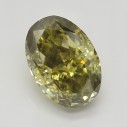Farebný diamant oval, fancy deep hlboko nahnedlo nazelenalo žltý, 1,52ct, GIA