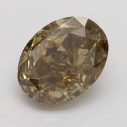 Farebný diamant oval, fancy dark žltkasto hnedý, 1,71ct, GIA