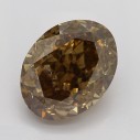 Farebný diamant oval, fancy dark oranžovo hnedý, 1,8ct, GIA