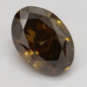 Farebný diamant oval, fancy dark champagne, 1,7ct, GIA