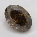 Farebný diamant oval, fancy dark champagne, 1,3ct, GIA