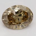 Farebný diamant oval, fancy dark žltkasto hnedý, 1,01ct, GIA