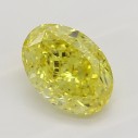 Farebný diamant oval, fancy vivid žltý, 0,92ct, GIA