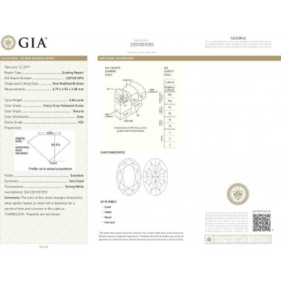 Prírodný farebný diamant s GIA certifikatom oval fancy sivozeleno žltý 0.86 ct VS2 4824470474_Y5 2