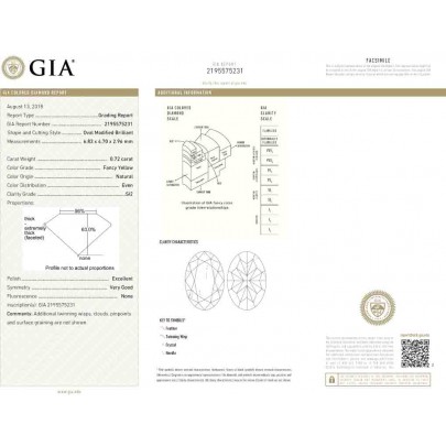 Prírodný farebný diamant s GIA certifikatom oval fancy žltý 0.72 ct SI2 5851470105_Y5 2