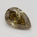 Farebný diamant slza, fancy dark žlto hnedý, 1,35ct, GIA