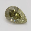 Farebný diamant slza, fancy dark hnedo nazelenalo žltý, 0,5ct, GIA