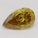 Farebný diamant slza, fancy deep hlboká nahnedlo oranžovo žltý, 0,54ct, GIA