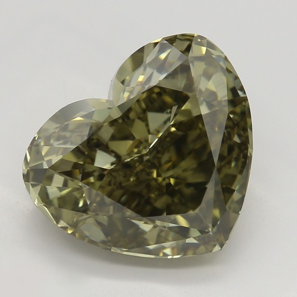 Prírodný farebný diamant s GIA certifikatom srdce fancy dark tmavohnedo nazelenalo žltý 3.03 ct VS2 2825700382_Y9