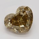 Farebný diamant srdce, fancy dark žltkasto hnedý, 2,5ct, GIA