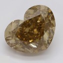 Farebný diamant srdce, fancy dark žltkasto hnedý, 1,5ct, GIA