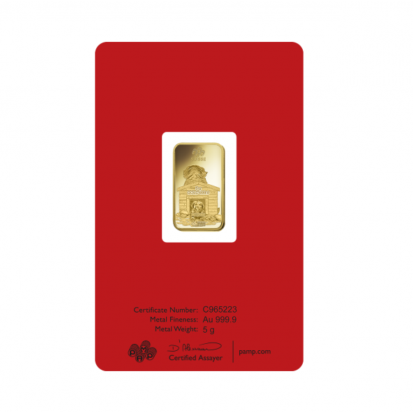 Investičná zlatá tehla 5 g razená Pamp Lunar Pes ZAUFS00534 (4)