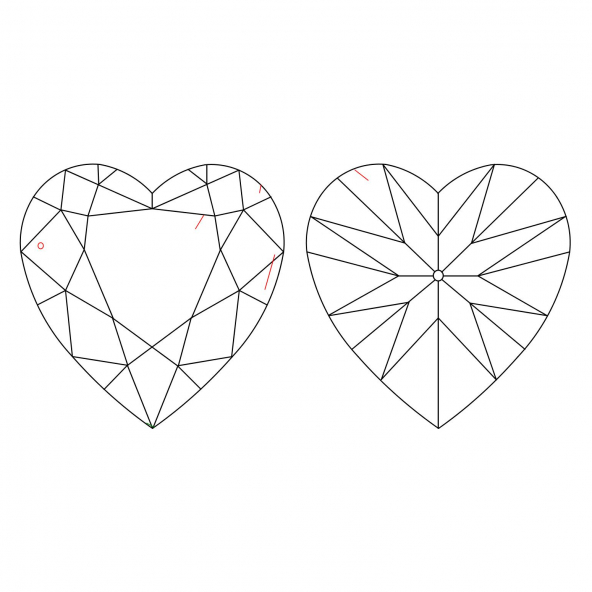 Inkluzie a cistota v prirodnom farebnom diamante srdce fancy hnedožltý 1.01 ct VS2 1860360011_Y5 Inkluzie a cistota v prirodnom farebnom diamante srdce fancy hnedožltý 1.01 ct VS2 1860360011_Y5