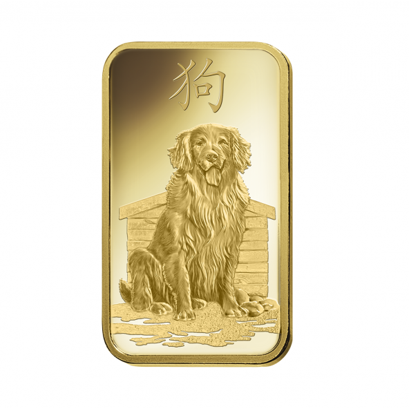 Investičná zlatá tehla 1 oz razená Pamp Lunar Pes ZAUFS00532 (2)