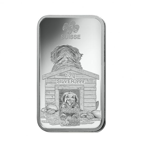 Investičná strieborná tehla 10 g razená Pamp Lunar Pes ZAGFS00109