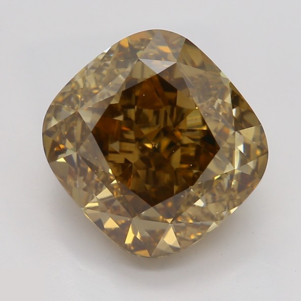 Prírodný farebný diamant s GIA certifikatom cushion fancy dark tmavo žltkasto hnedý 4.02 ct VS2 3841740063_T9