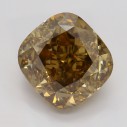 Farebný diamant cushion, fancy dark žltkasto hnedý, 4,02ct, GIA