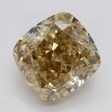 Farebný diamant cushion, fancy dark žltkasto hnedý, 4,32ct, GIA