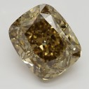 Farebný diamant cushion, fancy dark žltkasto hnedý, 4,45ct, GIA