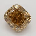 Farebný diamant cushion, fancy dark oranžovo hnedý, 4,03ct, GIA