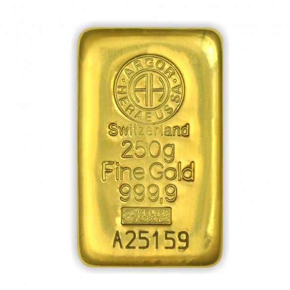 70010 Investičná zlatá tehla  250 g Argor Heraeus  (1)