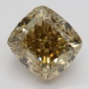 Farebný diamant cushion, fancy dark žltkasto hnedý, 3,01ct, GIA