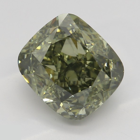 Prírodný farebný diamant s GIA certifikatom cushion fancy dark tmavo sivo žlto zelený 3.01 ct SI1 8828070278_G9
