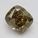 Farebný diamant cushion, fancy dark žltkasto hnedý, 3,51ct, GIA