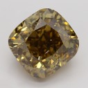 Farebný diamant cushion, fancy dark žltkasto hnedý, 3,71ct, GIA