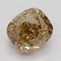 Farebný diamant cushion, fancy dark žltkasto hnedý, 3,72ct, GIA