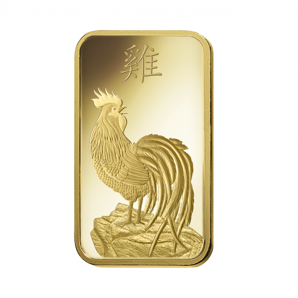 Investičná zlatá tehla 1 oz razená Pamp Lunar Kohút AU00RI022SH88 (2)