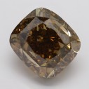 Farebný diamant cushion, fancy dark žltkasto hnedý, 2,62ct, GIA