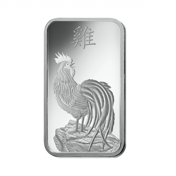 Investičná strieborná tehla 1 oz razená Pamp Lunar Kohút AG00RI022SH88 (2)
