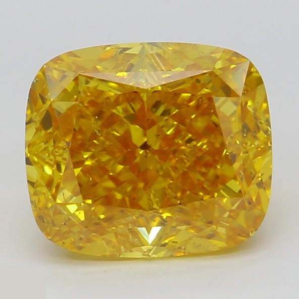 Prírodný farebný diamant s GIA certifikatom cushion fancy vivid oranžovo žltý 2.52 ct SI2 9101720069_Y7